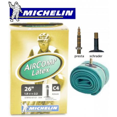 Chambre à Air MICHELIN C4 Latex 26"x1.90/2.20 Schrader