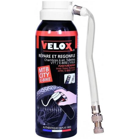 Bombe Anti-Crevaison VELOX 75ml Route ou VTT Bombe Anti-Crevaison VELOX 75ml Route ou VTT