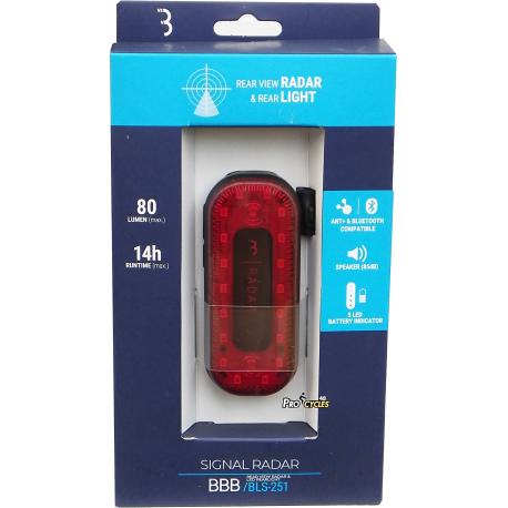 Éclairage BBB Signal Radar ANT+/Bluetooth Arrière