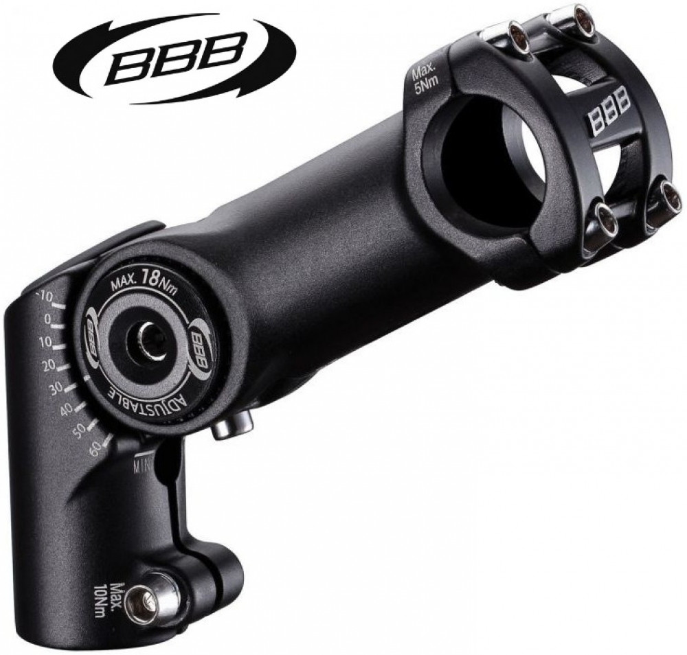 Potence Vélo BBB HighFix 80mm/25.4mm Ajustable - Alu Noir, NEUVE