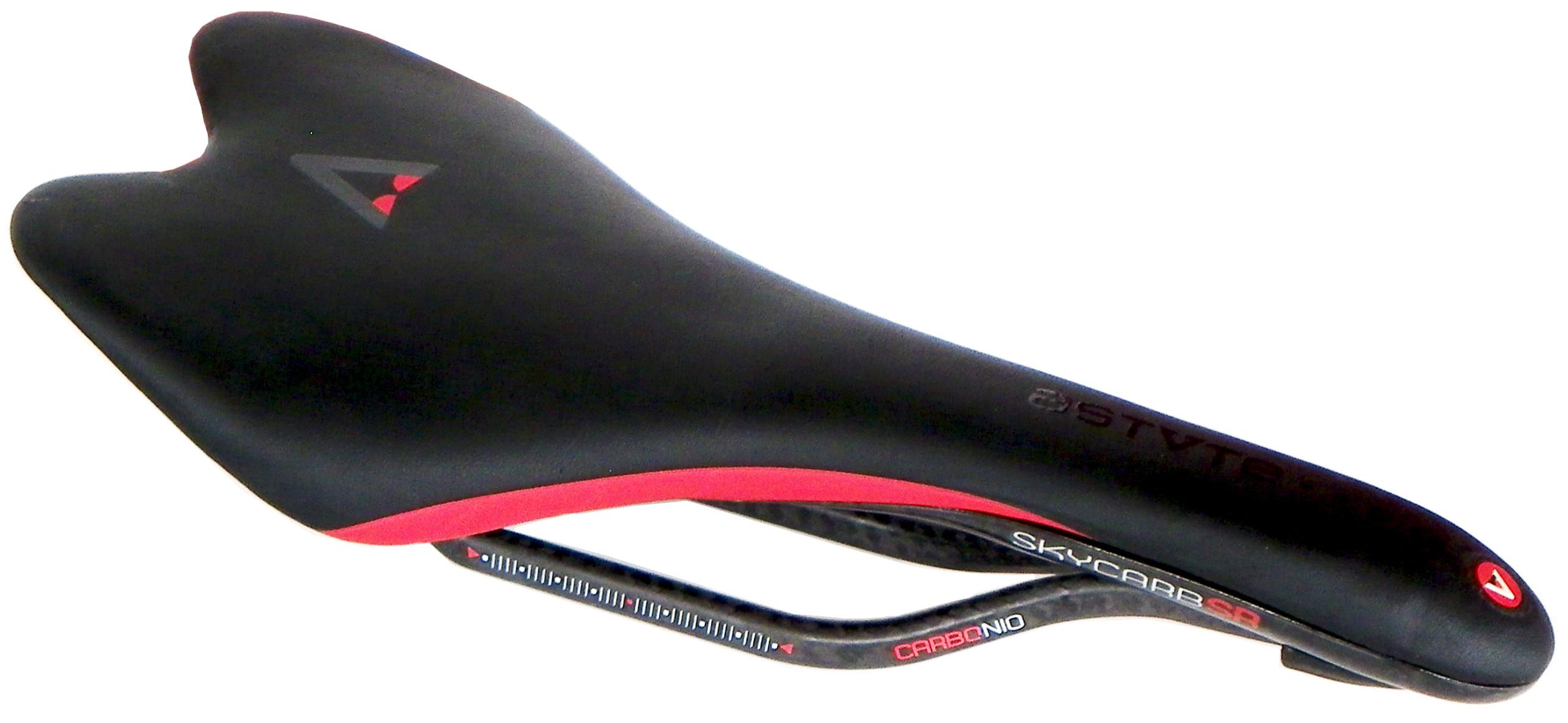Selle Vélo Astute Skylite SR Noir-rouge 135mm - Rails Carbone - Neuve Italie